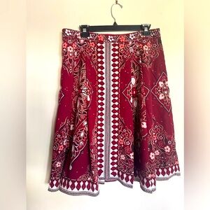 Banana Republic cranberry paisley print skirt